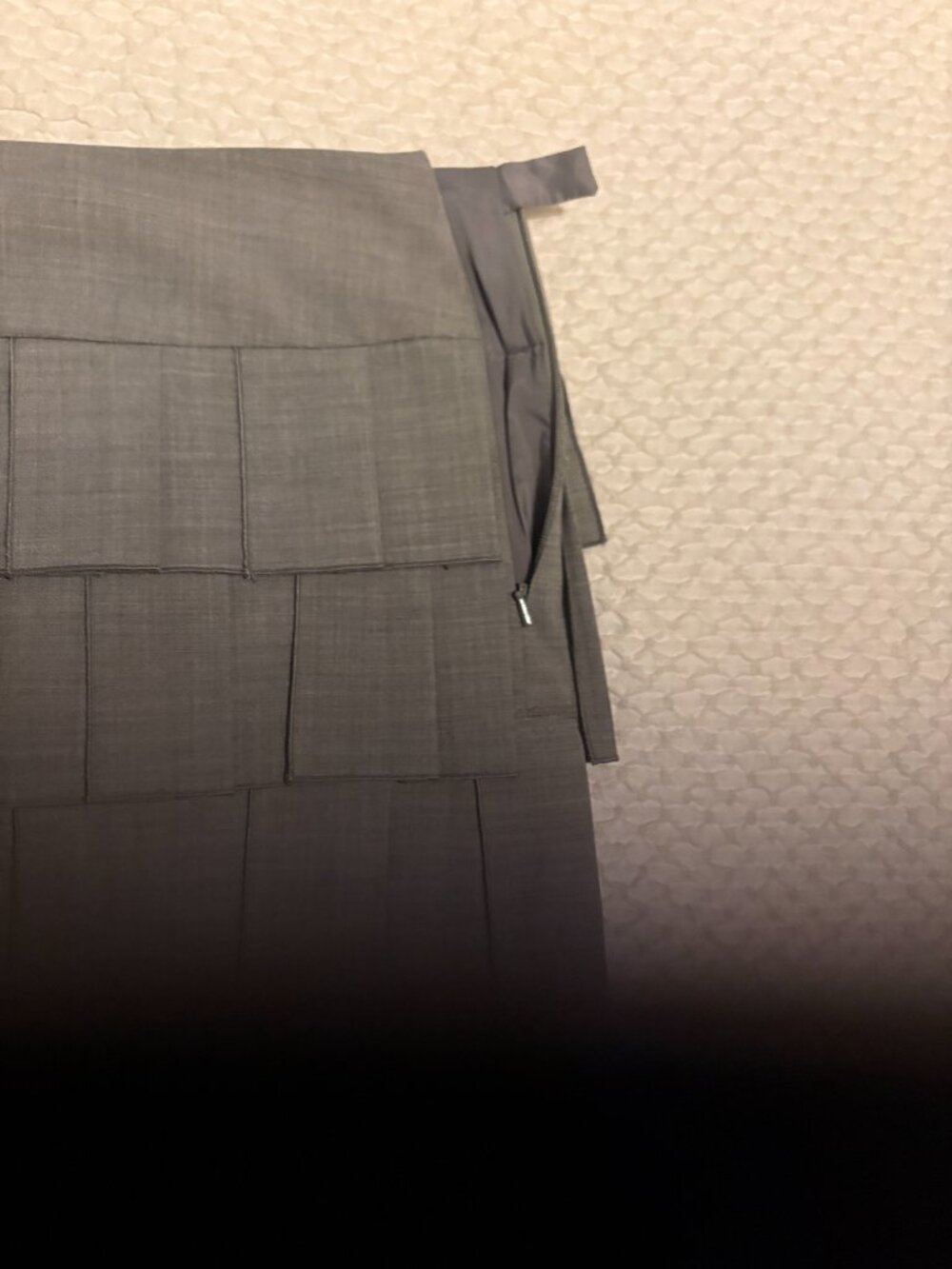 Grey Ruffled Miniskirt - Picture 2 of 3